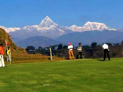 Golfing in Pokhara beneath Annapurna ranges