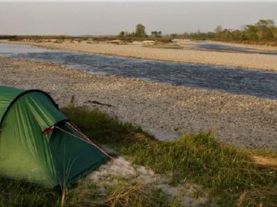 Riverside camping and rafting in Bardiya